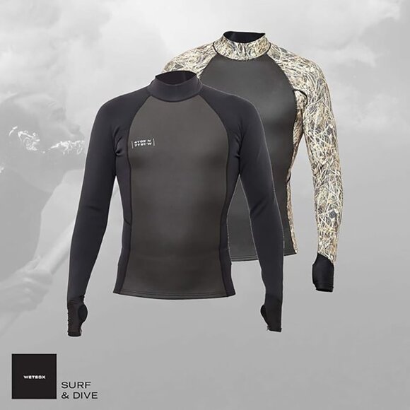 Wetsox XL Neoprene Surf Swimming Suit Skins Mens 1MM Wetsuit Flex Top L/S Jacket - Picture 5 of 17